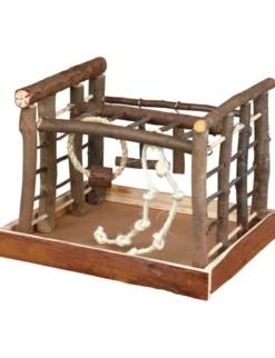 TRIXIE Spielplatz mit Leitern, Ring, Seil braun
