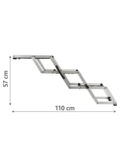 TRIXIE 3-stufige Falt-Treppe silber bis 120 cm