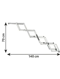 TRIXIE 4-stufige Falt-Treppe silber bis 160 cm