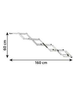 TRIXIE 4-stufige Falt-Treppe silber bis 160 cm