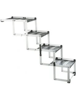TRIXIE 4-stufige Falt-Treppe silber bis 160 cm