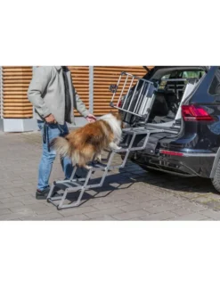 TRIXIE 4-stufige Falt-Treppe silber bis 160 cm
