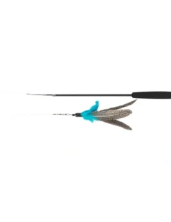 TRIXIE Teleskop-Spielangel mit 2 Spielzeugen schwarz 40–98 cm