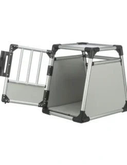 TRIXIE Transportbox Aluminium hellgrau, silber 46x56x60 cm
