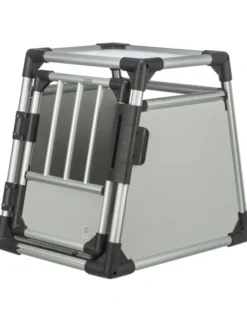 TRIXIE Transportbox Aluminium hellgrau, silber 46x56x60 cm