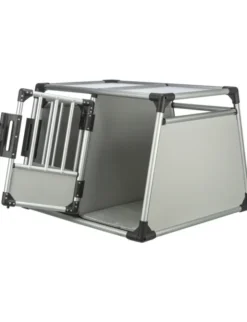 TRIXIE Transportbox doppelt Aluminium hellgrau, silber 93x64x83 cm