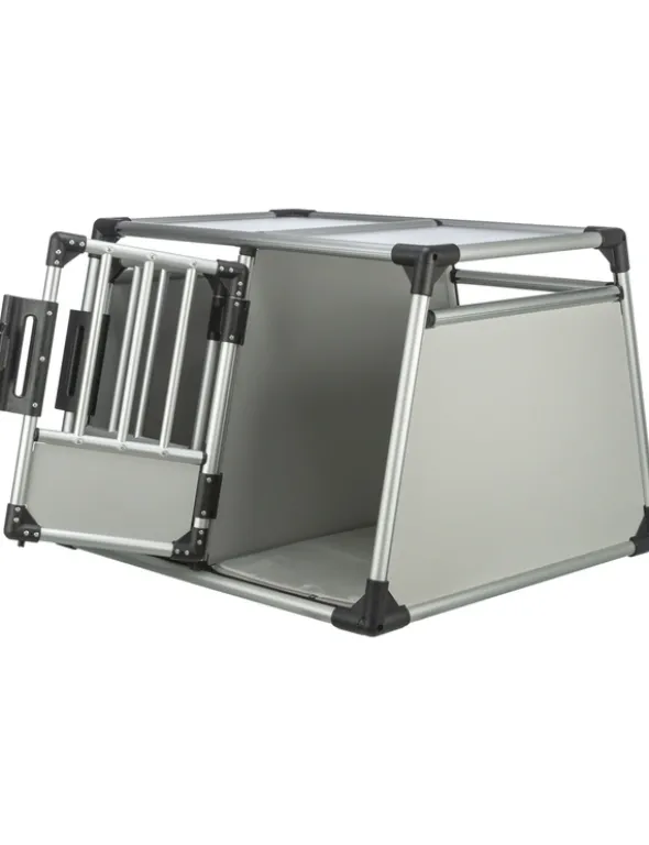 TRIXIE Transportbox doppelt Aluminium hellgrau, silber 93x64x83 cm