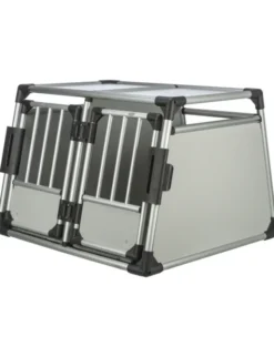 TRIXIE Transportbox doppelt Aluminium hellgrau, silber 93x64x83 cm