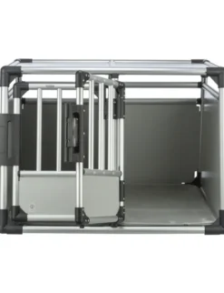 TRIXIE Transportbox doppelt Aluminium hellgrau, silber 93x64x83 cm