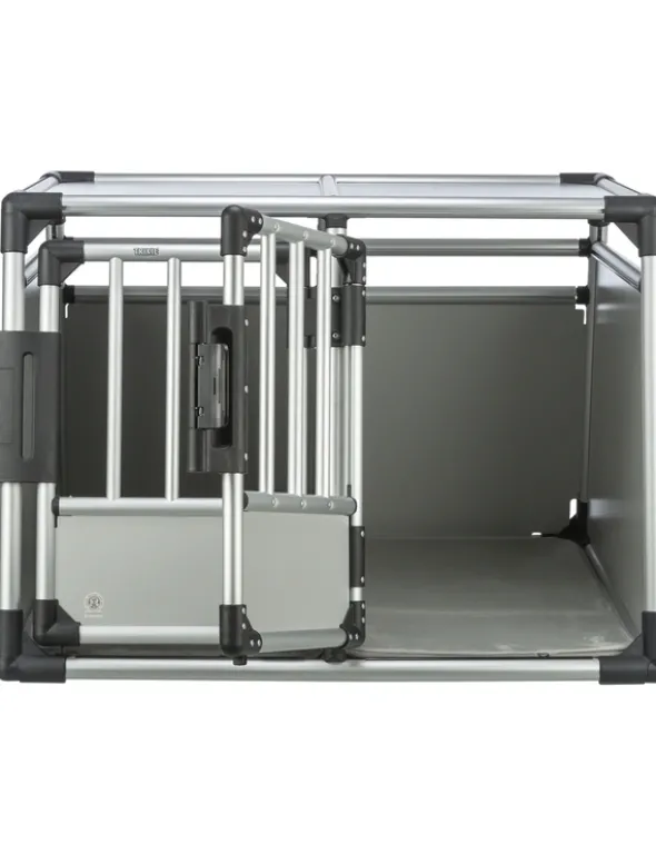 TRIXIE Transportbox doppelt Aluminium hellgrau, silber 93x64x83 cm