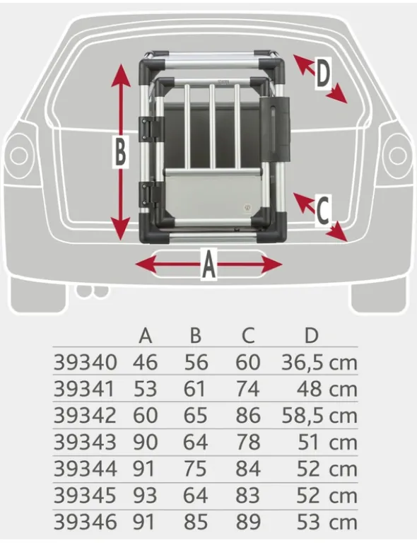 TRIXIE Transportbox doppelt Aluminium hellgrau, silber 93x64x83 cm