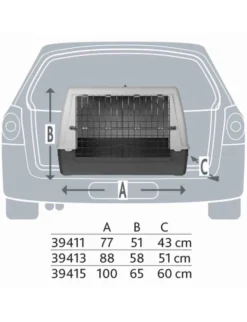 TRIXIE Transportbox Journey grau, schwarz 77x51x43 cm