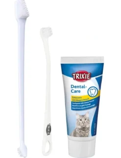 TRIXIE Zahnpflege-Set für Katzen weiß