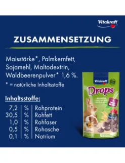 Vitakraft Drops für Nager Waldbeere 75g