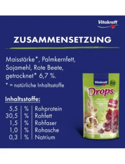 Vitakraft Drops lactosefrei Rote Beete 75g