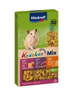 Vitakraft Kräcker 3er für Hamster Honig, Traube & Frucht 168g