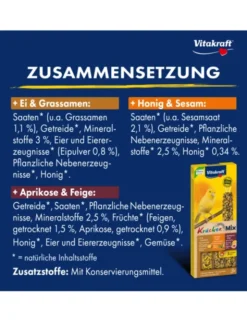 Vitakraft Kräcker 3er für Kanarien Ei, Frucht & Honig 80g