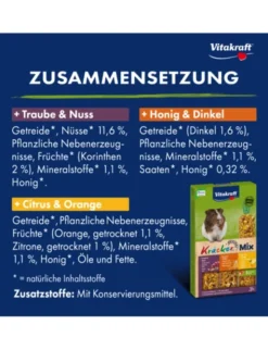 Vitakraft Kräcker 3er für Meerschweinchen Nuss Honig Citrus 168g
