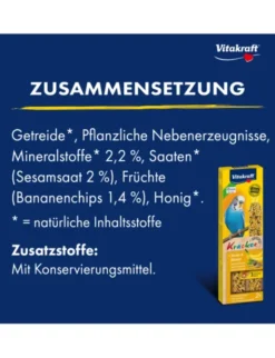 Vitakraft Kräcker 2er für Sittiche Sesam & Banane 60g