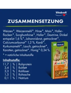 Vitakraft Kräcker 2er für Zwergkaninchen Honig & Dinkel 112g