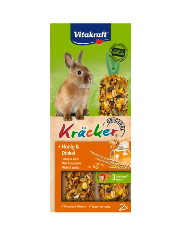 Vitakraft Kräcker 2er für Zwergkaninchen Honig & Dinkel 112g