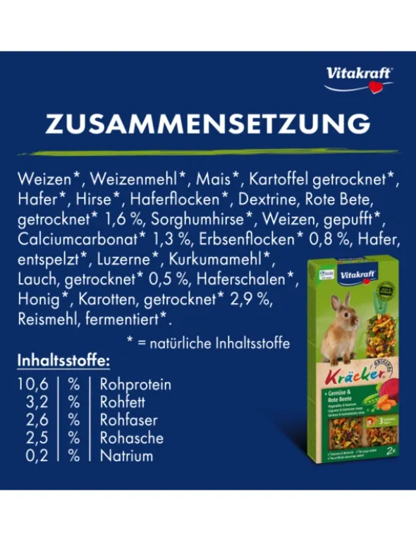 Vitakraft Kräcker 2er für Zwergkaninchen Gemüse & Rote Beete 112g