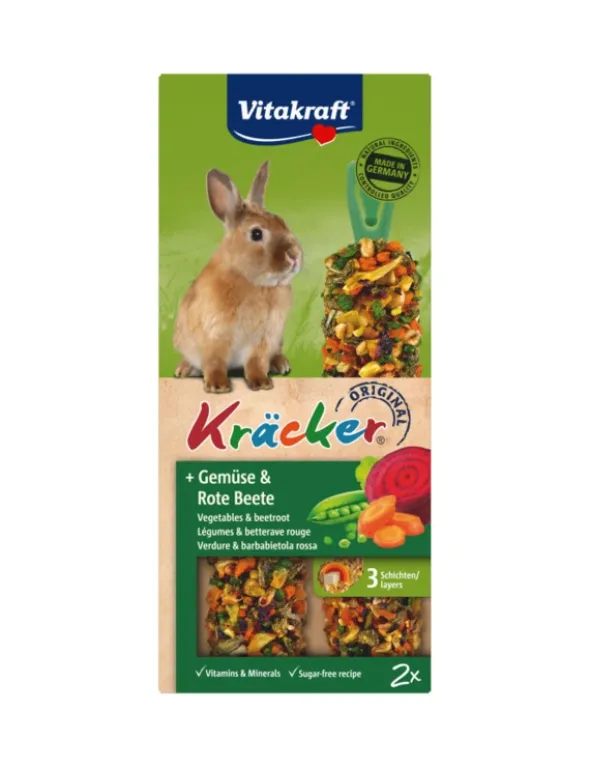 Vitakraft Kräcker 2er für Zwergkaninchen Gemüse & Rote Beete 112g