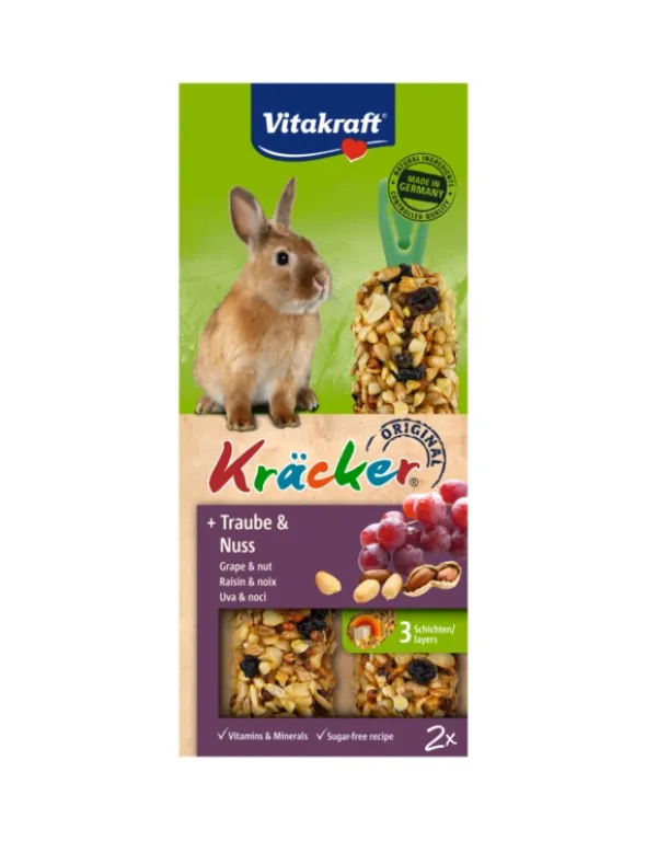 Vitakraft Kräcker 2er für Zwergkaninchen Traube & Nuss 112g