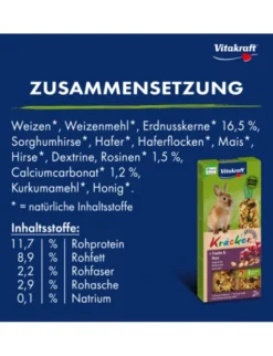 Vitakraft Kräcker 2er für Zwergkaninchen Traube & Nuss 112g