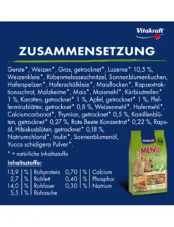 Vitakraft Menü Vital+Rohfaser für Zwergkaninchen 1kg