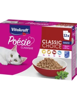 Vitakraft Poésie Classique in Sauce 3x mit Huhn, 3x mit Truthahn, 3x mit Rind, 3x mit Lachs 1kg