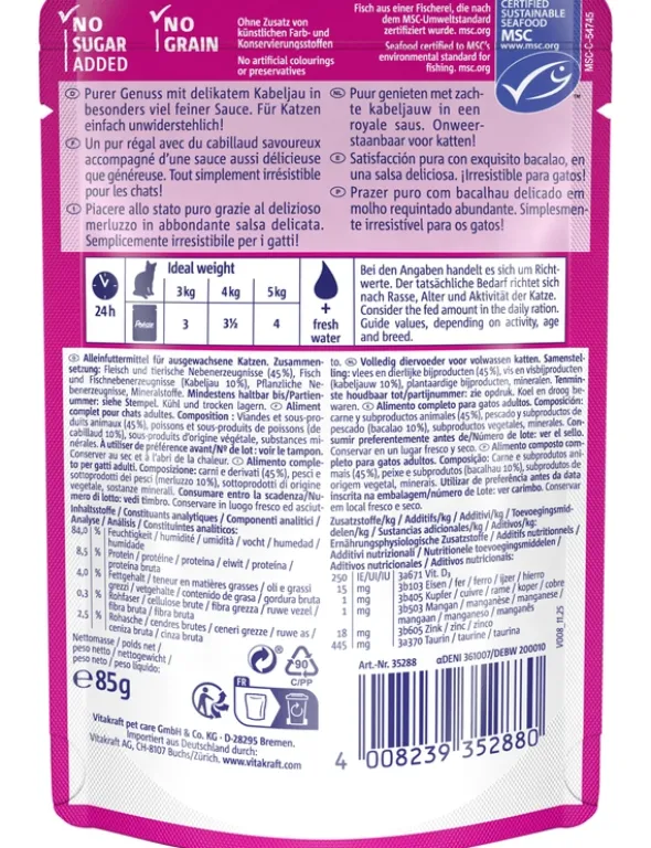 Vitakraft Poésie Délice in Sauce Kablejau 85g