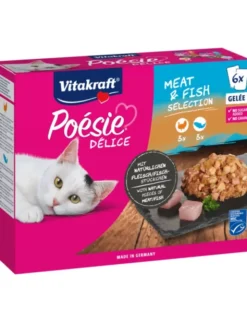 Vitakraft Poésie Délice Meat & Fish in Gelée 3 x mit Putenbrust, 3 x mit Lachs 510g