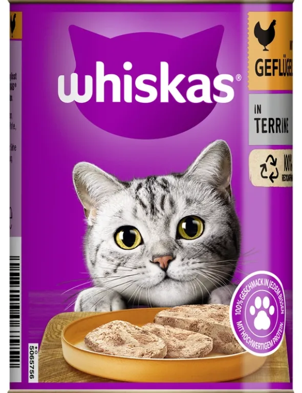 whiskas 1+ in Terrine mit Geflügel 400g