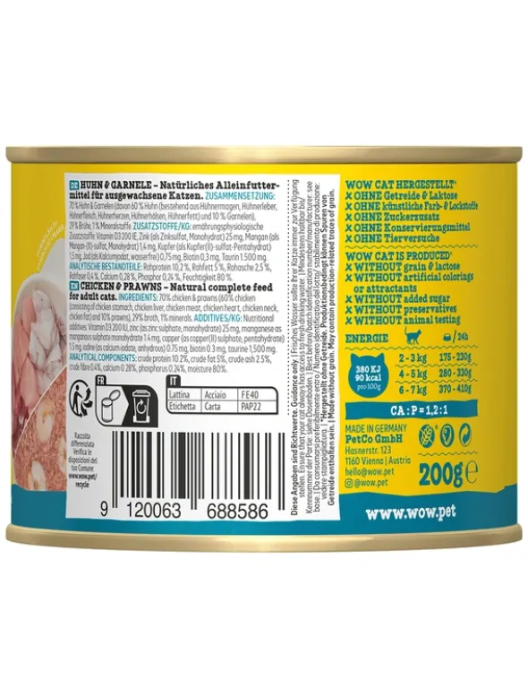 WOW Cat Adult Huhn & Garnele 200g