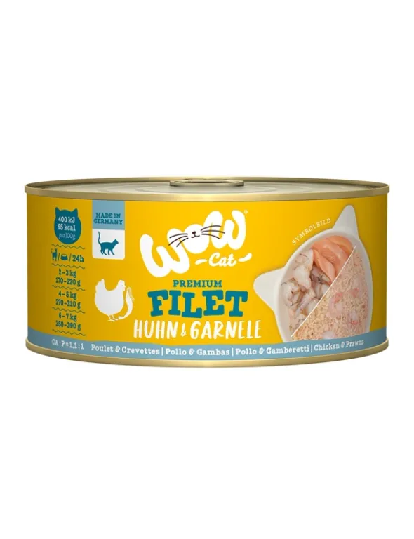 WOW Cat Premium Filet Huhn mit Garnelen 70g