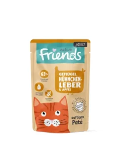 12 x activa friends Adult Geflügel, Hühnerleber & Apfel 85g