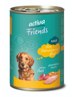 6 x activa Friends Adult Hühnchen mit Rind 400g