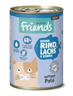 6 x activa Friends Adult Huhn, Rind, Lachs & Kürbis 400g