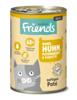 6 x activa Friends Adult Rind, Huhn, Putenherzen & Karotte 400g