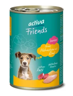 6 x activa Friends Junior Hühnchen mit Rind 400g