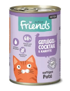 6 x activa Friends Kitten Geflügelcocktail & Karotte 400g