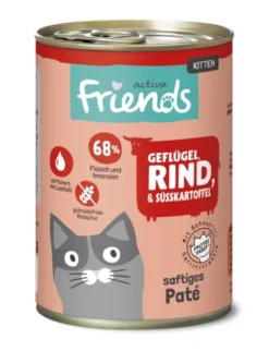 6 x activa Friends Kitten Geflügel, Rind & Süßkartoffel 400g