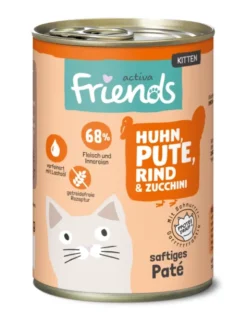 6 x activa Friends Kitten Huhn, Pute, Rind & Zucchini 400g