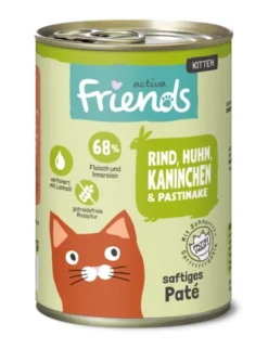 6 x activa Friends Kitten Rind, Huhn, Kaninchen & Pastinake 400g