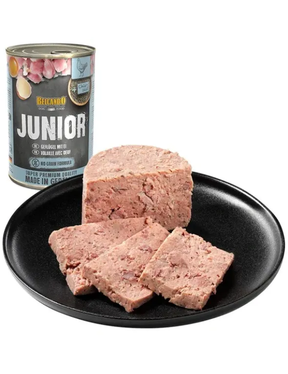 6 x BELCANDO Menü Junior Geflügel mit Ei 400g
