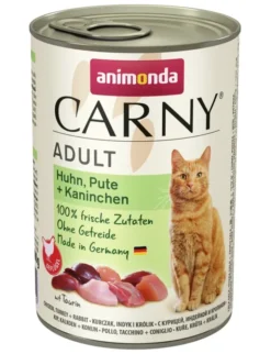 6 x Carny Adult Huhn, Pute + Kaninchen 400g