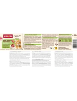 12 x Carny Kitten Rind, Huhn + Kaninchen 200g