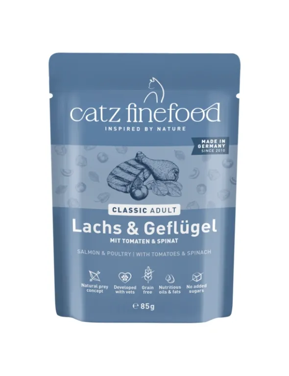 16 x catz finefood CLASSIC Adult Lachs & Geflügel 85g