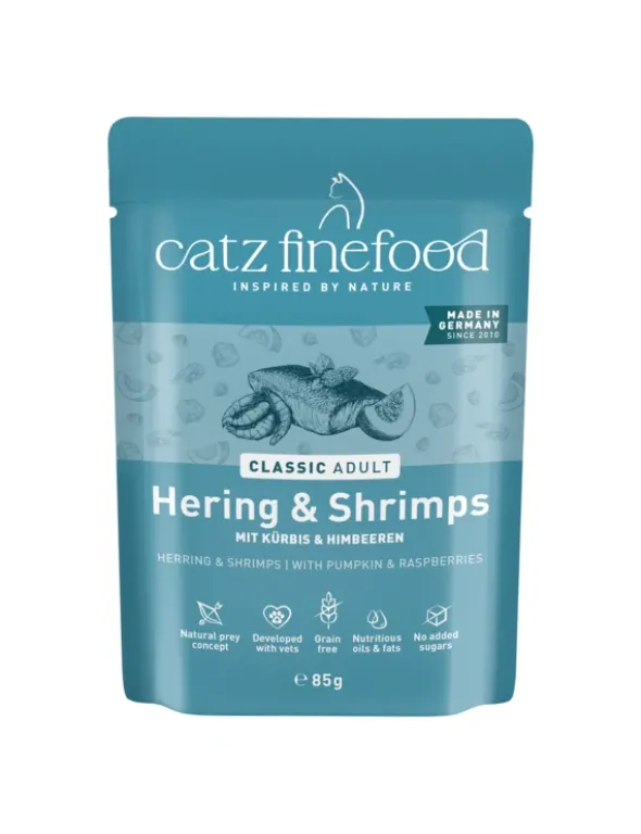 16 x catz finefood CLASSIC Adult Hering & Krabben 85g